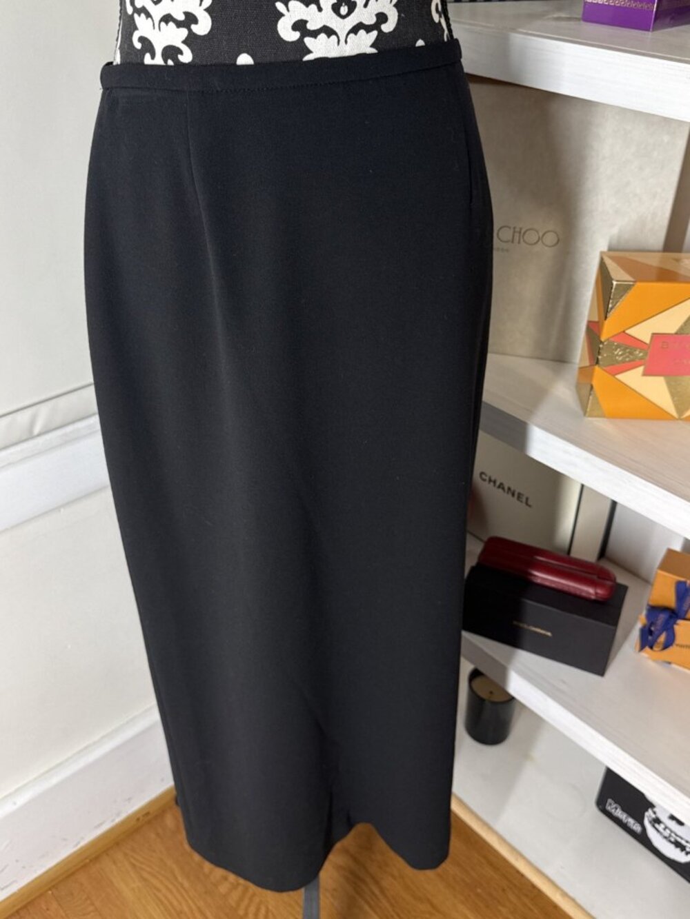 NWOT JOSEPHINE CHAUS Pencil Ankle Skirt Black Sz 6 Lined Old $ Classic